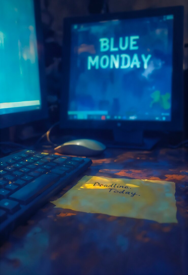 Foto gratuito ilustración del lunes azul