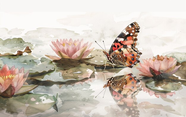 Ilustración de mariposa en acuarela