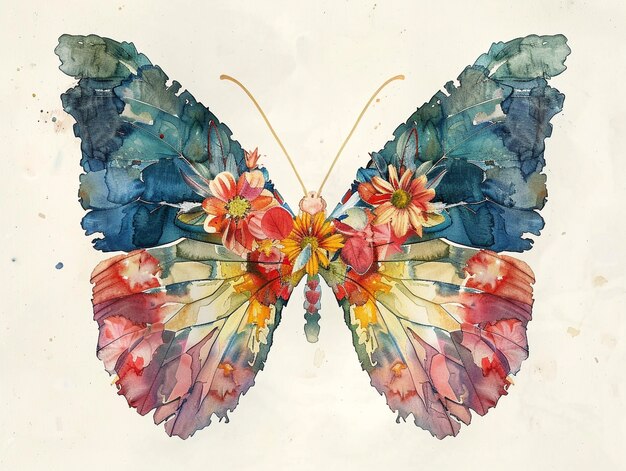 Ilustración de mariposa en acuarela