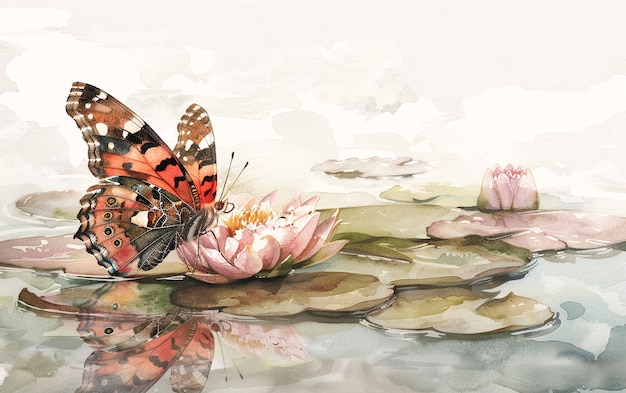 Ilustración de mariposa en acuarela