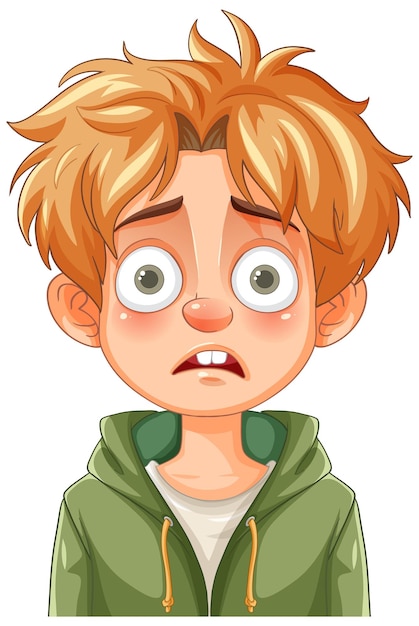 Ilustración de un muchacho sorprendido