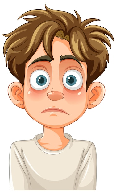 Ilustración de un muchacho sorprendido