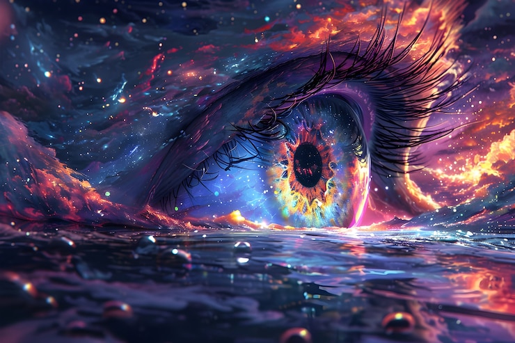 Foto gratuito ilustración de ojos de fantasía