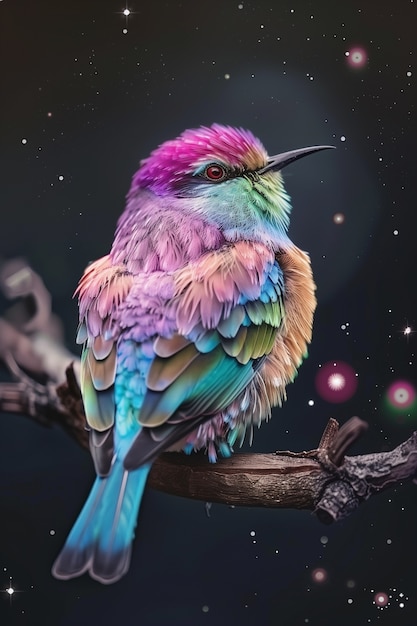 Ilustración de un pájaro de fantasía
