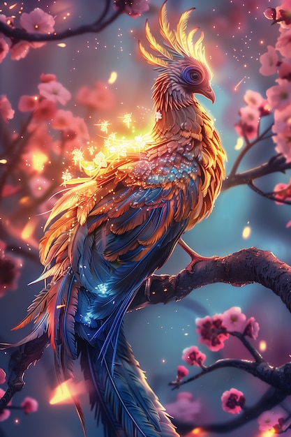 Foto gratuita ilustración de un pájaro de fantasía