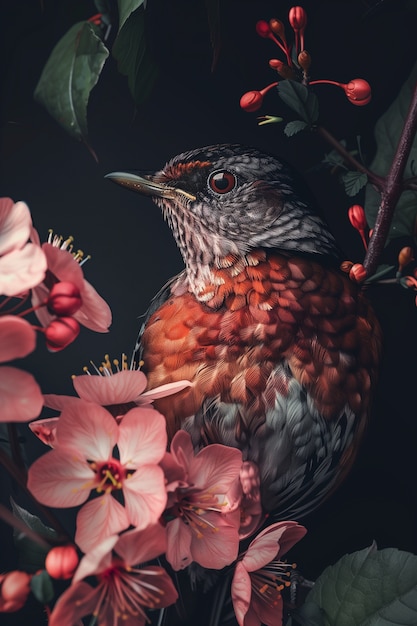 Foto gratuita ilustración de un pájaro de fantasía