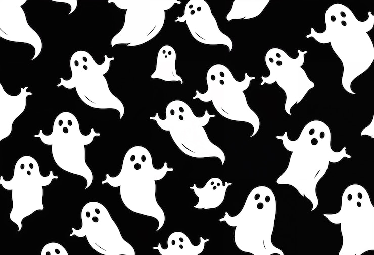 Foto gratuito ilustración del patrón fantasma de halloween