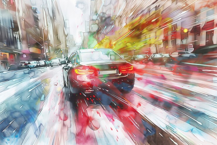 Foto gratuito ilustración de pintura de automóviles en acuarela