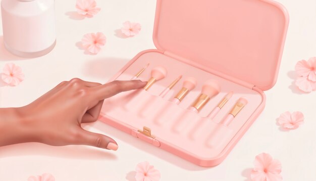 Ilustración de productos de belleza
