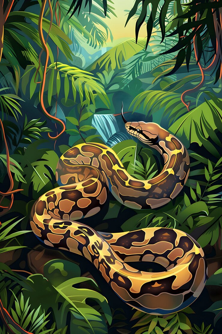 Foto gratuito ilustración de serpiente de arte digital