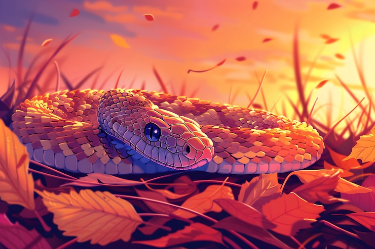 Foto gratuito ilustración de serpiente de arte digital