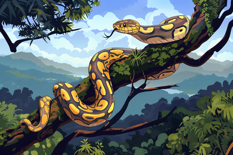 Foto gratuito ilustración de serpiente de arte digital