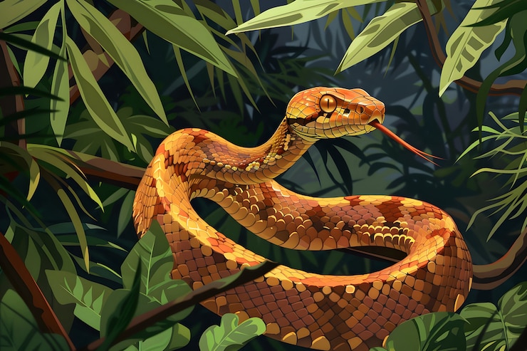 Foto gratuito ilustración de serpiente de arte digital