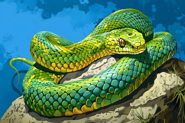 Foto gratuito ilustración de serpiente de arte digital