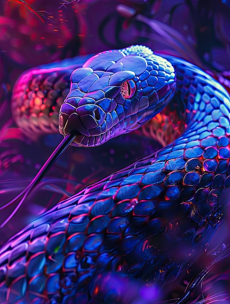 Foto gratuita ilustración de una serpiente de fantasía