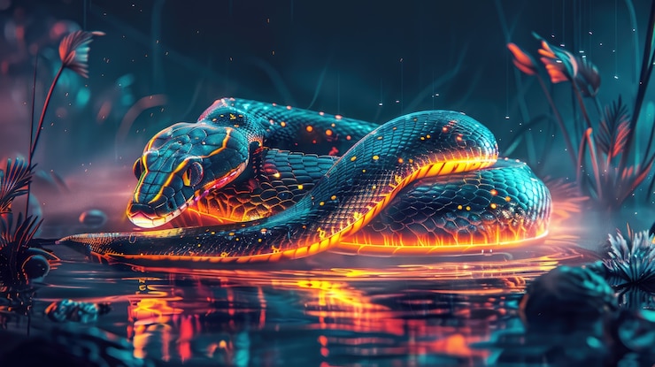 Foto gratuito ilustración de una serpiente de fantasía
