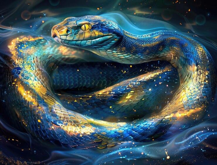 Foto gratuito ilustración de una serpiente de fantasía