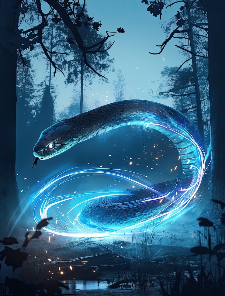 Foto gratuito ilustración de una serpiente de fantasía