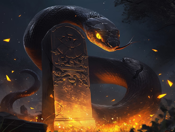 Foto gratuito ilustración de una serpiente de fantasía