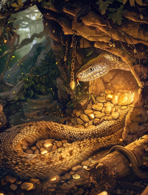 Foto gratuita ilustración de una serpiente de fantasía