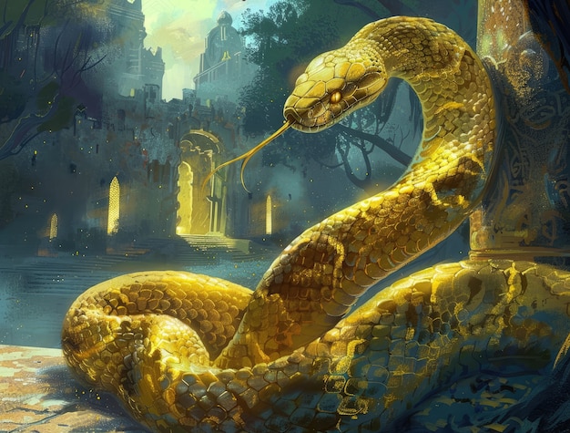 Foto gratuita ilustración de una serpiente de fantasía