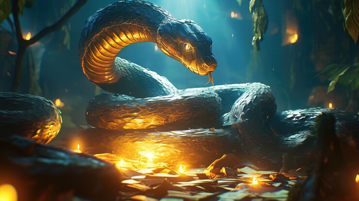 Foto gratuito ilustración de una serpiente de fantasía