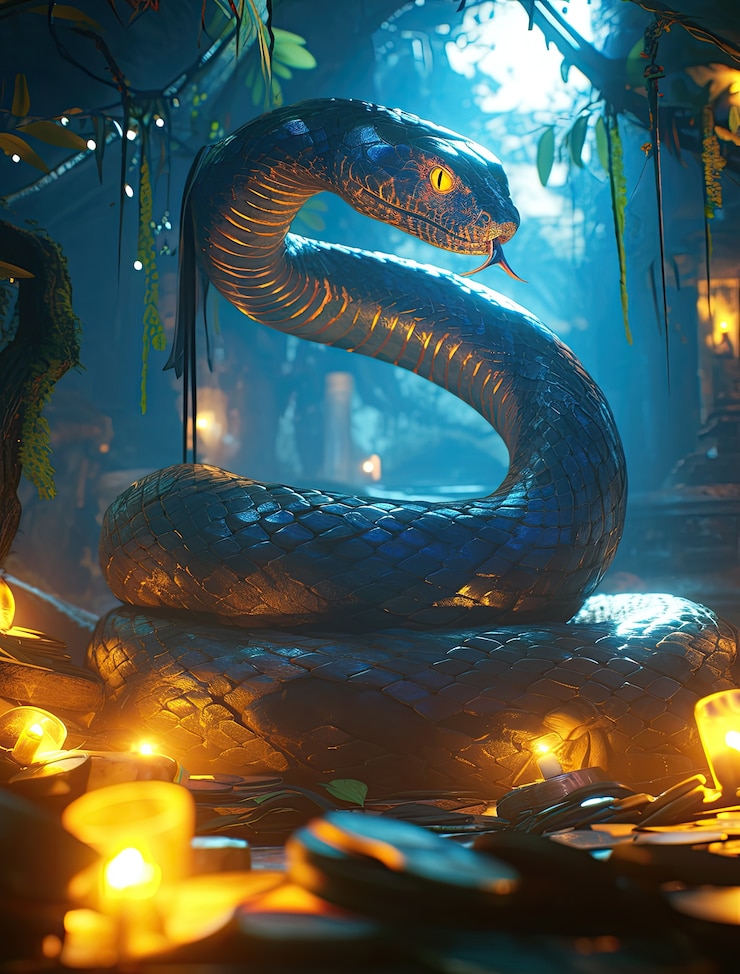 Foto gratuito ilustración de una serpiente de fantasía