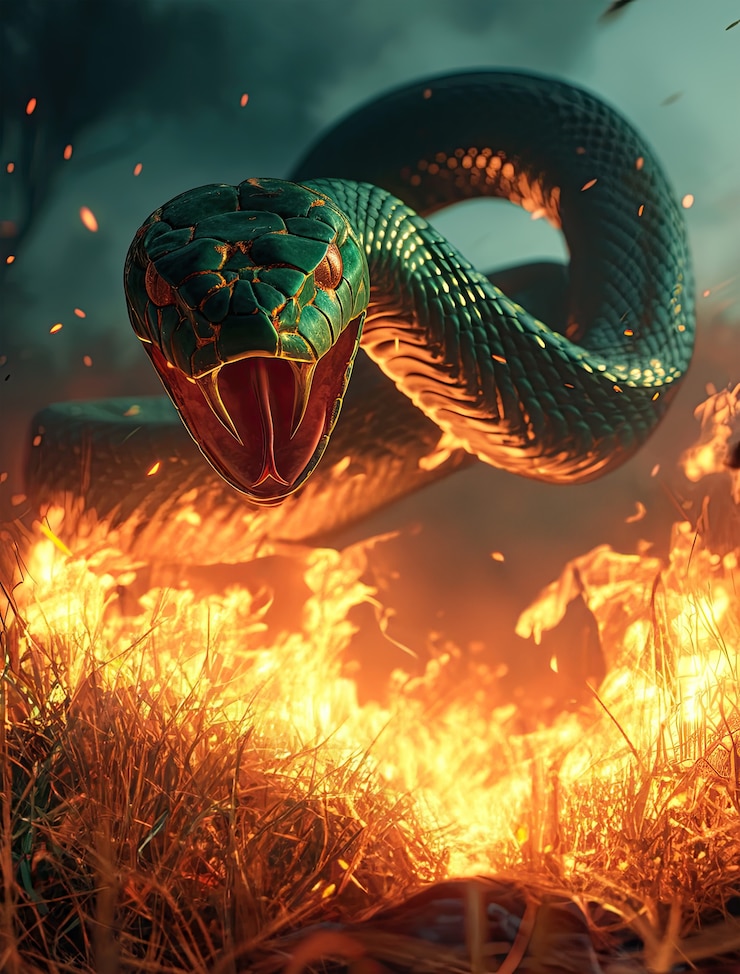 Foto gratuito ilustración de una serpiente de fantasía