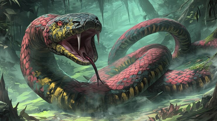 Foto gratuito ilustración de una serpiente de fantasía