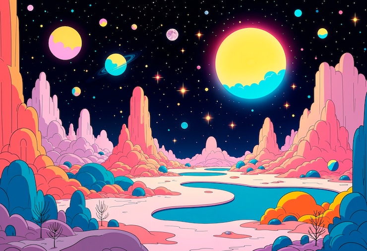 Foto gratuito ilustración surrealista del planeta
