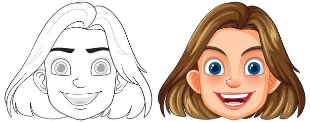 Ilustración vectorial de la cara feliz