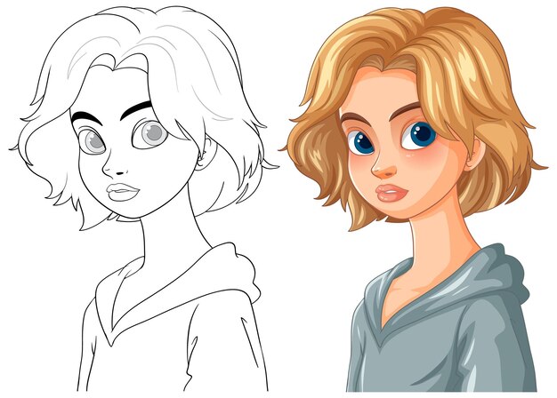 Ilustración vectorial de una mujer joven