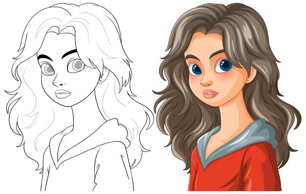 Ilustración vectorial de una mujer joven