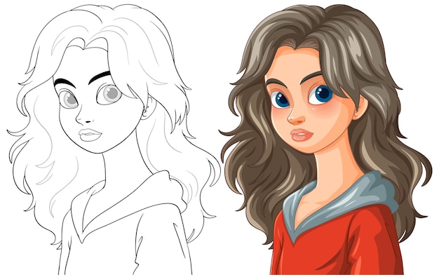 Ilustración vectorial de una mujer joven