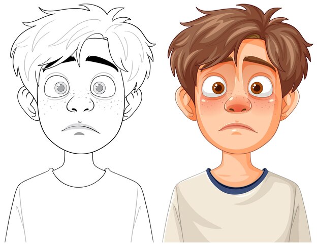 Ilustración vectorial del niño sorprendido