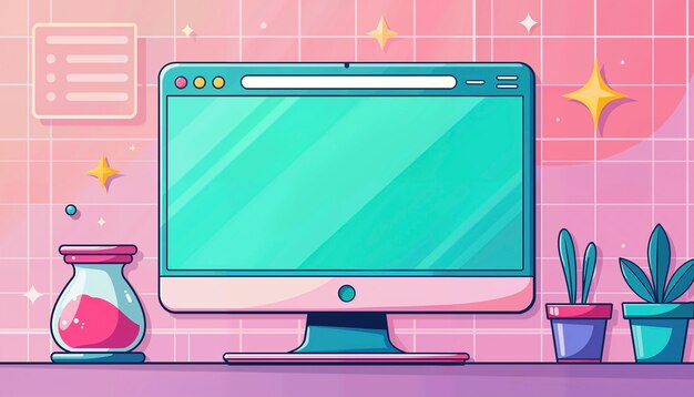 Ilustración de la ventana del sitio web Y2k