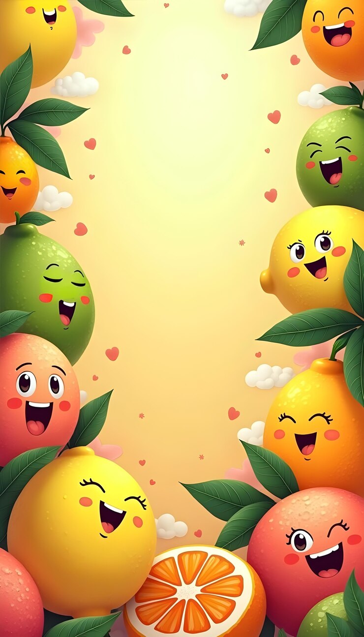 Photo Gratis ilustrasi buah dan sayuran lucu