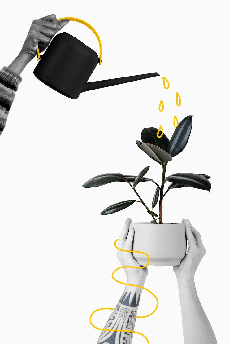 Photo Gratis ilustrasi hobi berkebun tanaman hias hasil remix