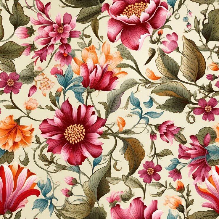 Photo Gratis ilustrasi kartun pola floral