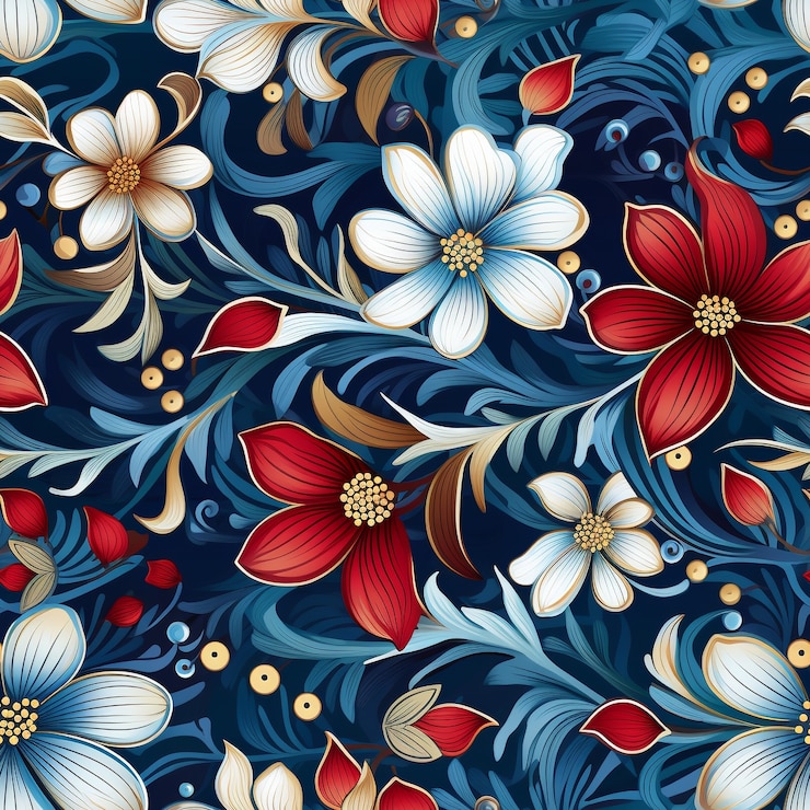 Photo Gratis ilustrasi kartun pola floral