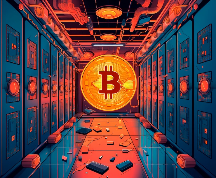 Photo Gratis ilustrasi kartun teknologi blockchain