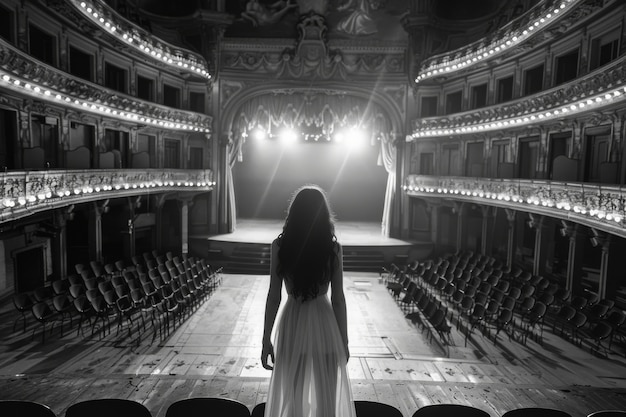 Foto gratuita imagen en blanco y negro de una mujer triste