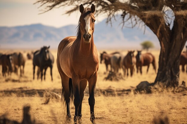 Imagen de caballos generada por Ai