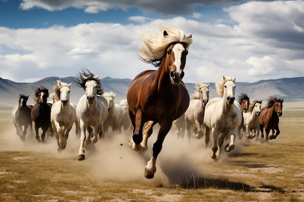Imagen de caballos generada por Ai