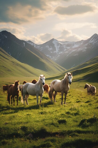 Imagen de caballos generada por Ai