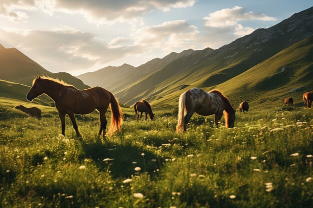 Imagen de caballos generada por Ai
