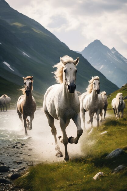 Imagen de caballos generada por Ai