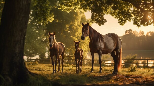 Imagen de caballos generada por Ai