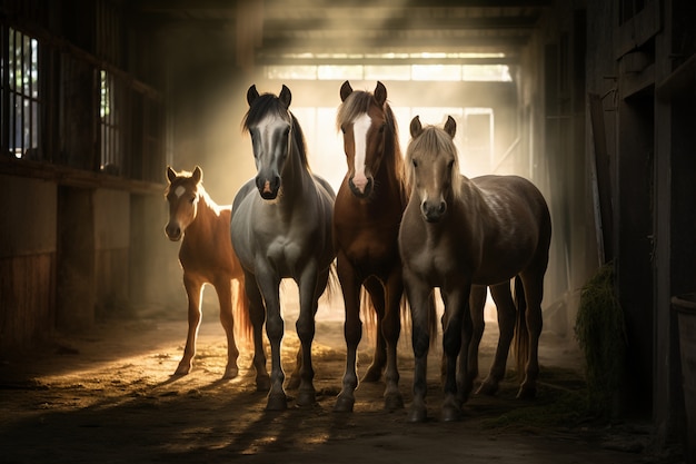 Imagen de caballos generada por Ai