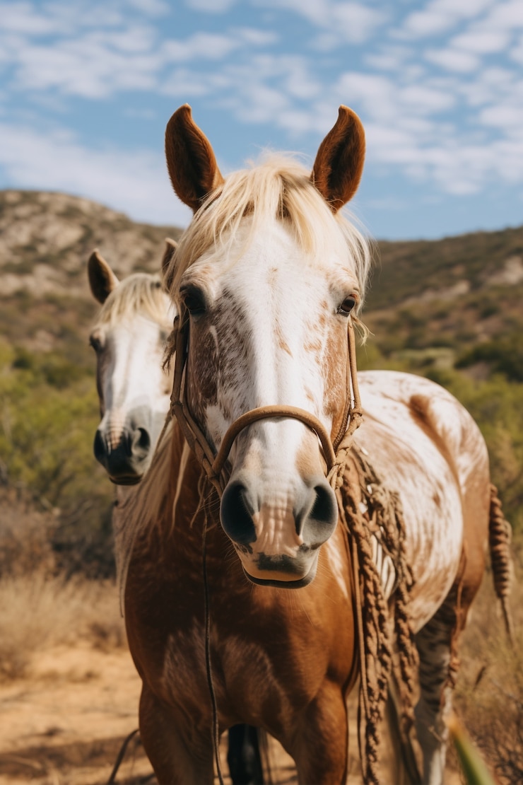 Foto gratuito imagen de caballos generada por ai